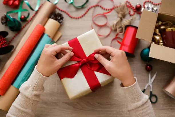 Custom curated gift box with ribbon